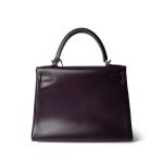 Kelly 28 Raisin Box Calfskin Palladium Plated [G] Stamp - Image 6