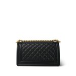Black Caviar Quilted Boy Bag Old Medium Aged Gold Hardware - Image 5