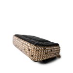 Black Lambskin Quilted Mini River of Pearls Flap Bag Aged Gold Hardware - Image 9
