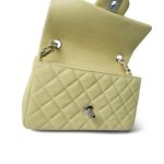 24C Light Yellow Lambskin Quilted Mini Rectangular Flap Silver Hardware - Image 12