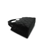 Black Velvet Quilted Nano Kelly Shopper Aged Gold Hardware - Image 7