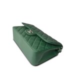 19B Dark Green Lambskin Quilted Classic Flap SHW - Image 5