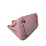 Birkin 25 Rose Sakura Swift Gold Plated T Stamp - Image 10