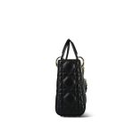 Mini Lady Dior Bag Black Lambskin Cannage Light Gold Hardware - Image 5