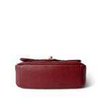 Burgundy Caviar Quilted Chain Medallion Flap Mini Antique Gold Hardware - Image 6