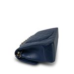22P Navy Caviar Quilted Classic Flap Small Light Gold Hardware - Image 9