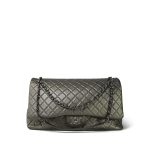 19B Dark Silver Calfskin Small XXL Travel Flap Bag - Image 12