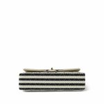 Ivory/Black Striped Coco Sailor Pearl Classic Flap GHW - Image 3