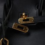 Birkin 25 Black/ Noir Swift Gold Plated A Stamp - Image 9