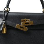 Kelly 28 Sellier Black Epsom Gold Plated A Stamp - Image 6