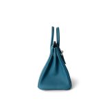 Birkin 25 Blue Jean Togo Palladium Plated B Stamp - Image 9