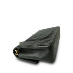 Dark Green/Khaki Lambskin Quilted Classic Flap Medium Gold Hardware - Image 12