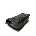 17A Black Silver Metallic Cracked Calfskin Boy Bag Old Medium Aged Bronze/Gold Hardware - Image 13