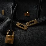 Birkin 25 Noir Veau Togo Gold Plated T Stamp - Image 4