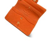 Orange Lambskin Quilted Classic Flap Medium Gold Hardware - Image 15