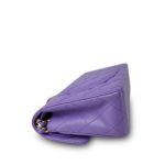 20S Purple Caviar Quilted Classic Flap Small Light Gold Hardware - Image 12