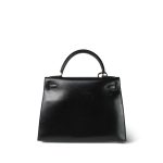 Kelly 28 Sellier Black Box Calfskin Gold Plated Y Circle Stamp - Image 12