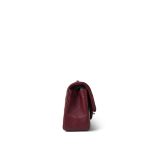 Burgundy Lambskin Quilted Mini Rectangular Flap Silver Hardware - Image 8