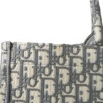 Dior Ecru and Gray Dior Oblique Embroidery Book Tote Large - Image 10