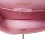 22C Sakura Pink Caviar Quilted Small Classic Flap LGHW - Image 11