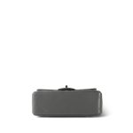 Dark Grey Lambskin Quilted Mini Top Handle Light Gold Hardware - Image 3