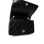 Black Lambskin Quilted CC Full Flap Bag Gold Hardware - Image 11