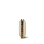 Beige White Lambskin Stitched CC Logo Clutch On Chain LGHW - Image 9