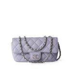 21K Lilac Caviar Quilted Classic Sunglasses Case with Chain SHW - Image 17
