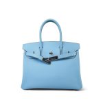 Birkin 30 Candy Celeste Mykonos? Epsom Palladium Plated O Square Stamp - Image 7