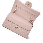 21C Rose Clair Caviar Quilted Classic Flap Small LGHW - Image 12
