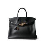 Birkin 35 Black Ardennes Gold Plated [F] Stamp - Image 4