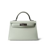 Mini Kelly Sellier Vert Fizz Epsom Palladium Plated B Stamp - Image 3