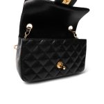 16C Black Caviar Quilted Mini Rectangular Single Flap - Image 9