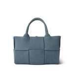 Bottega Veneta Blue Denim Intrecciato Mini Arco Tote - Image 3