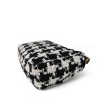 20S Ecru Black & White Ribbon Tweed Quilted 19 Flap Small Mixed Hardware - Image 8