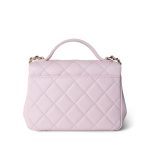 22P Light Pink Caviar Quilted Business Affinity Small Flap Light Gold Hardware - Image 8