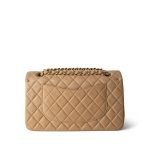 Vintage Beige Lambskin Quilted Medium Classic Flap Gold Hardware - Image 3