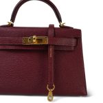Mini Kelly Sellier Rouge H Chèvre Mysore Gold Plated Y Stamp - Image 3