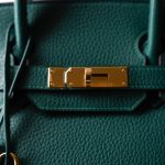 Birkin 30 Malachite Togo Gold Plated T Stamp - Image 3