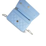 23P Sky Blue Caviar Quilted Wallet on Chain WOC Light Gold Hardware - Image 5