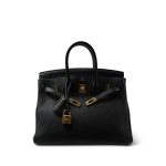 Birkin 25 Noir Veau Togo Gold Plated T Stamp - Image 3