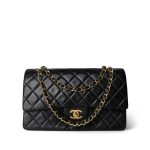 Vintage Black Lambskin Quilted Medium Classic Flap GHW - Image 12