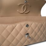 Beige Clair Caviar Quilted Classic Flap Small Silver Hardware - Image 11