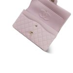 21S Light Pink Caviar Quilted Classic Flap Medium Light Gold Hardware - Image 13