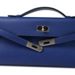 Kelly Cut Clutch Bleu Saphir Swift Palladium Plated A Stamp - Image 4