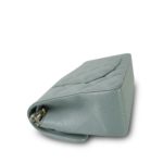 23C Dark Green Caviar Quilted Classic Flap Small Light Gold Hardware - Image 9