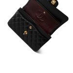 Black Caviar Quilted Classic Flap Small Gold Hardware - Image 11