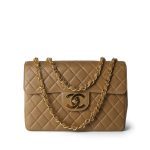 Vintage Dark Beige Lambskin Quilted Classic Single Flap Jumbo GHW - Image 10