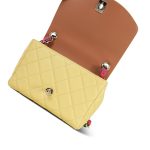 21P Yellow Lambskin Quilted Cocovado Flap Bag Mixed Fibers Chain LGHW - Image 15