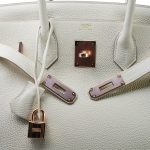 Birkin 30 Craie Togo Rose Gold Plated Y Stamp - Image 5
